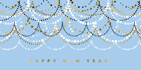 minimal Christmas garland pattern for header, © galyna_p