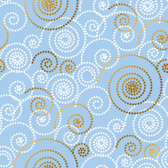 Curl and swirl winter snow seamless pattern.