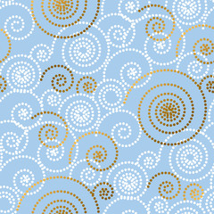 Curl and swirl winter snow seamless pattern.