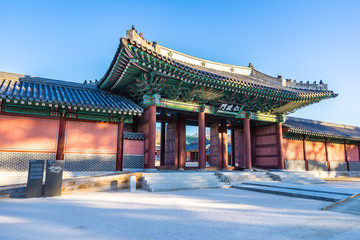 Beautiful architecture building Changdeokgung palace in Seoul city