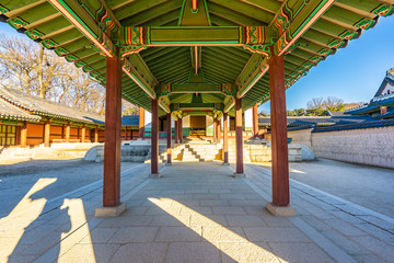 Beautiful architecture building Changdeokgung palace in Seoul city