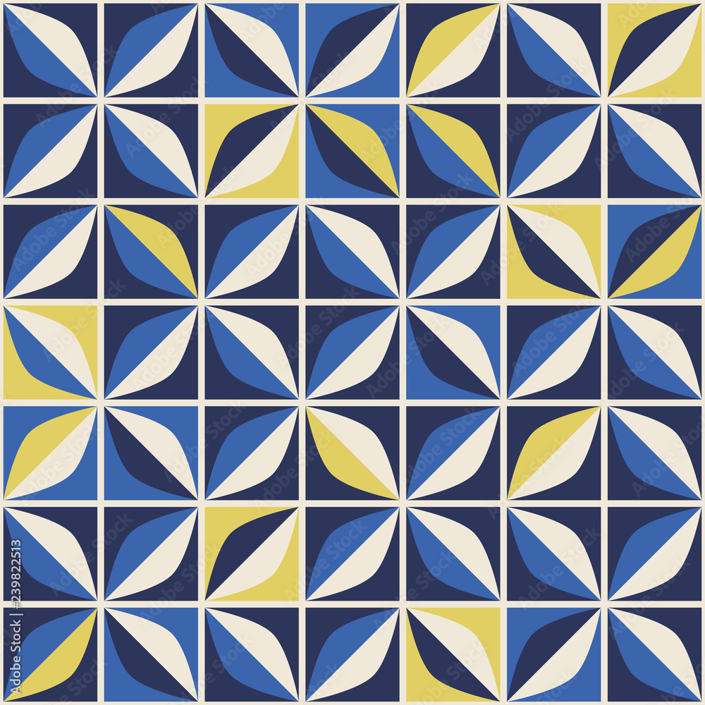 Poster seamless retro pattern in mosaic style