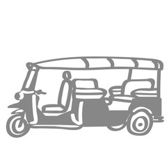 Handgezeichnetes TukTuk in grau