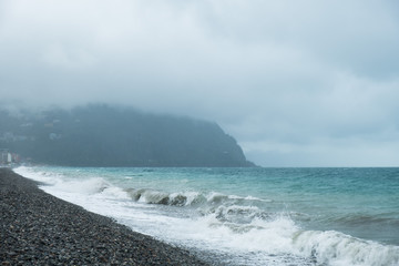 Storm on the Black Sea in Batumi, Georgia