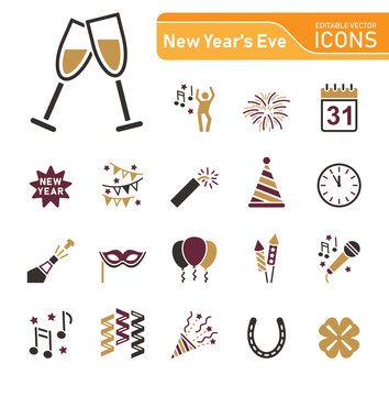 New Year´s Eve - icon set