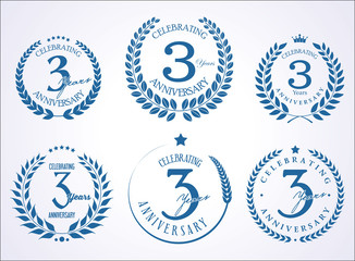 Anniversary retro vintage laurel wreath background 