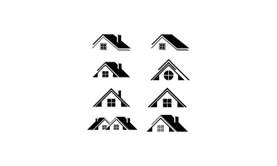 elegant roof home logo vector