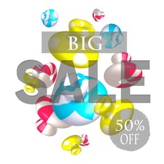 Vector sale 3d banner design.