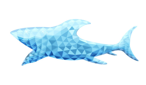 Vector design of shark in low poly style.