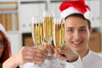 A group of businesspeople celebrating Christmas