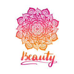 Round decorative ornament element. Mandala