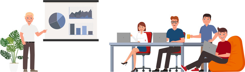 Group of office workers at the presentation.