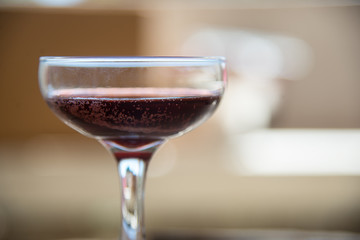 Wine glass on blur background.