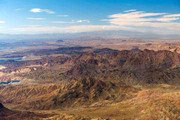 landscape and nature concept - aerial view of grand canyon mountains from helicopter