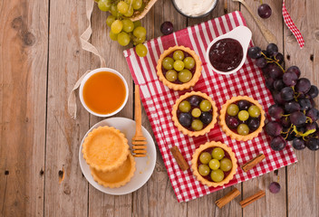 Grape tarts.
