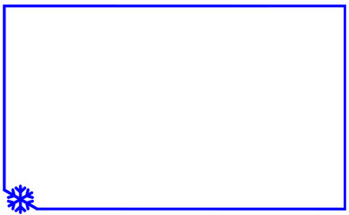 Obraz premium Frame linear with corner element snowflake vector. Label simple rounded snowflake silhouette template icon trendy shapes. New year and Christmas winter illustration