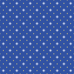 Seamless geometric blue and white pattern. Modern ornament with stars. Geometric abstract pattern
