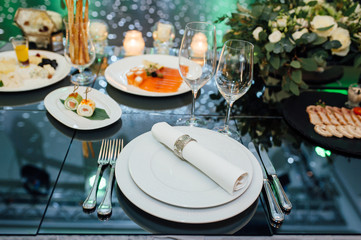 Luxury, elegant wedding reception table arrangement, floral centerpiece