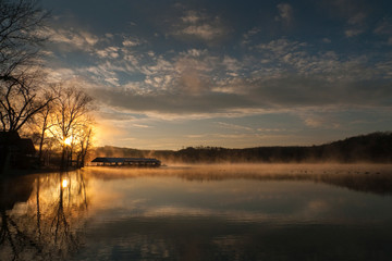 Fototapeta premium Dock at sunrise near 