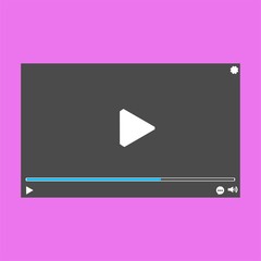 Modern video player design template for web and mobile apps flat style. Vector illustration - Vector