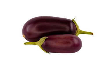 Two purple eggplant without background.
