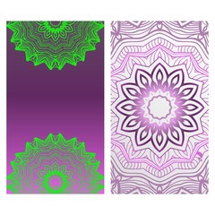 Vintage Cards With Floral Mandala Pattern. Vector Template. Gradient color
