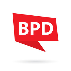 BPD (Borderline Personality Disorder) word on a speach bubble- vector illustration