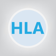 HLA (Human leukocyte antigen) acronym- vector illustration