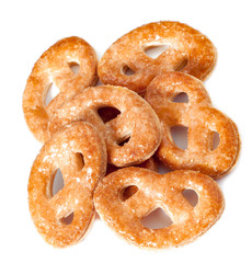 top view of Fresh puff pastry isolated on white background