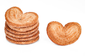 sweet heart shape Cookies. Bakery products isolated on white
