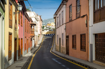 Fototapeta na wymiar Emty street of La Orotava old town.