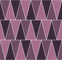 Fototapeta premium Geometric triangles seamless vector pattern in purple shades