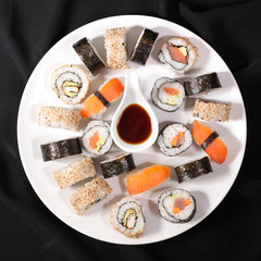 selection of sushi and maki