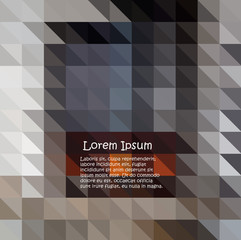 Abstract illustration of yellow, brown, blue and grey triangle polygon background