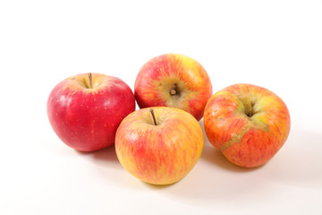 red apple on white background