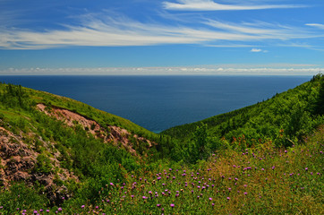 landscape with mountains and blue sky