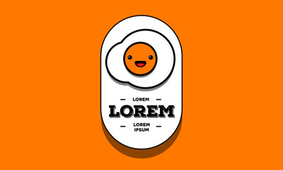 Fried Egg Badge Sticker Logo Template Vector Illustration