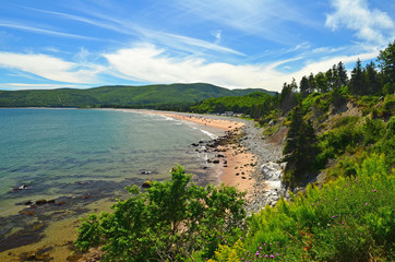 Beach ocean and clouds