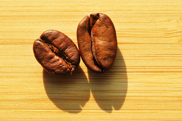 Coffee beans close up