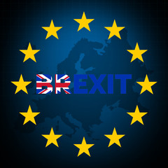 Brexit Word with Britain Exit and Leaving Europe