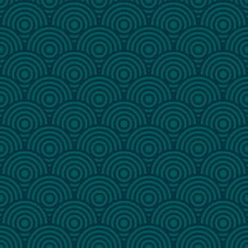 Seamless fish scale pattern Chinese Japanese ethnos ornament, ocean color sea wave vector background © brovarky
