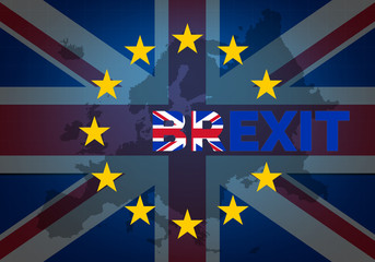 Brexit Word with Britain Exit and Leaving Europe