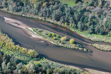 AERIAL VIEW over the river