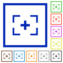 Fototapeta premium Camera crosshairs flat framed icons