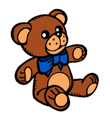 teddy bear fluffy toy with blue bow