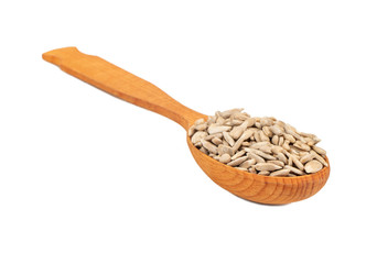 Sunflower seeds in spoon