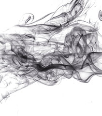 Black smoke on white background