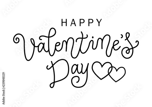 &quot;Modern calligraphy lettering of Happy Valentines day in black isolated