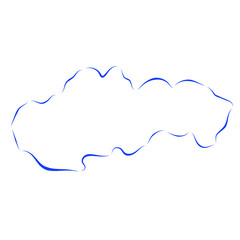 Slovakia outline map of the country made by the strokes of the brush