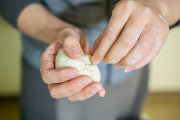 Hand made traditional Chinese dumpling and steamed bun